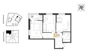 2-к квартира, вторичка, 59м2, 2/18 этаж