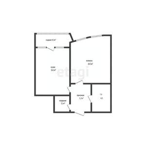 1-к квартира, вторичка, 49м2, 13/21 этаж