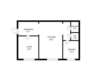 2-к квартира, вторичка, 60м2, 1/9 этаж