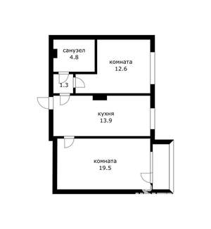 2-к квартира, вторичка, 54м2, 10/10 этаж