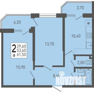 2-к квартира, вторичка, 62м2, 2/22 этаж