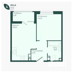 1-к квартира, вторичка, 35м2, 6/18 этаж