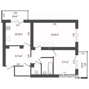 2-к квартира, вторичка, 60м2, 6/12 этаж