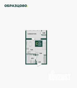 Студия квартира, вторичка, 28м2, 10/24 этаж