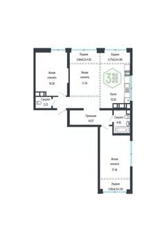 3-к квартира, вторичка, 87м2, 23/24 этаж