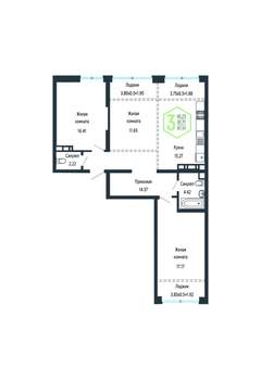 3-к квартира, вторичка, 88м2, 4/24 этаж