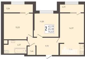 2-к квартира, вторичка, 75м2, 1/8 этаж