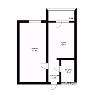 1-к квартира, вторичка, 35м2, 1/16 этаж