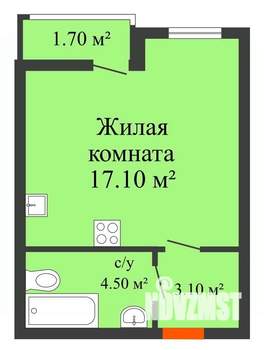 Студия квартира, вторичка, 26м2, 8/16 этаж