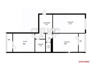 2-к квартира, вторичка, 66м2, 10/14 этаж