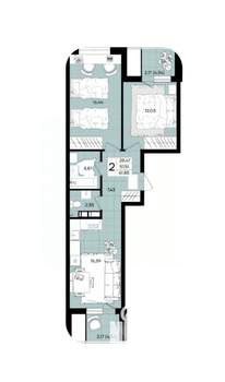2-к квартира, вторичка, 62м2, 4/9 этаж