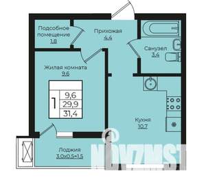 1-к квартира, вторичка, 31м2, 5/7 этаж