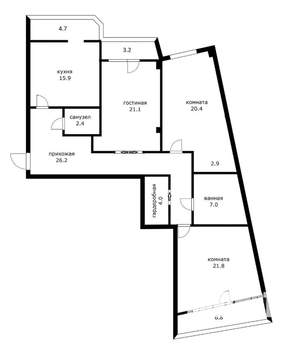 3-к квартира, вторичка, 140м2, 5/22 этаж