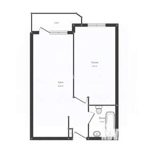 1-к квартира, вторичка, 41м2, 6/19 этаж