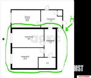 1-к квартира, вторичка, 39м2, 4/9 этаж