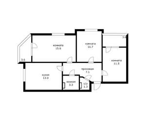 3-к квартира, вторичка, 75м2, 14/24 этаж
