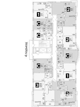 2-к квартира, вторичка, 59м2, 14/16 этаж