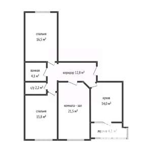 3-к квартира, вторичка, 87м2, 3/20 этаж