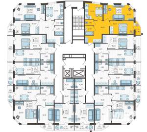 2-к квартира, строящийся дом, 67м2, 3/16 этаж