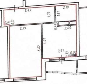 1-к квартира, вторичка, 51м2, 18/24 этаж