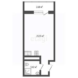 Студия квартира, вторичка, 27м2, 11/17 этаж