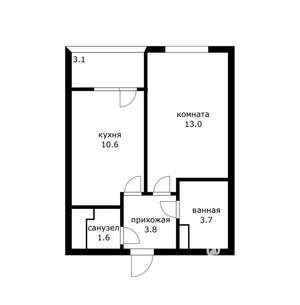 1-к квартира, вторичка, 38м2, 15/24 этаж