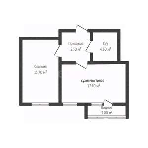 1-к квартира, вторичка, 43м2, 7/16 этаж