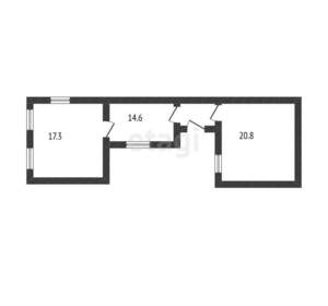 2-к квартира, вторичка, 57м2, 1/1 этаж