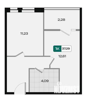 1-к квартира, вторичка, 37м2, 3/18 этаж