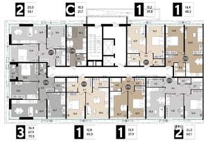 1-к квартира, строящийся дом, 38м2, 2/16 этаж