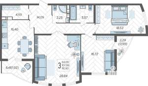 3-к квартира, вторичка, 110м2, 15/21 этаж
