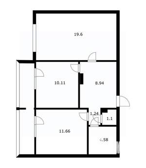 2-к квартира, вторичка, 57м2, 11/14 этаж