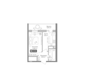 1-к квартира, вторичка, 28м2, 4/10 этаж