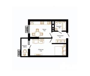 1-к квартира, вторичка, 40м2, 15/15 этаж