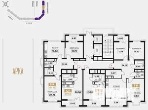2-к квартира, строящийся дом, 69м2, 5/25 этаж