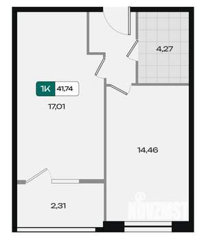1-к квартира, вторичка, 42м2, 7/18 этаж