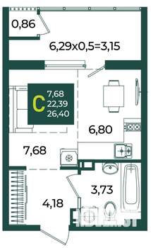 Студия квартира, вторичка, 26м2, 4/18 этаж