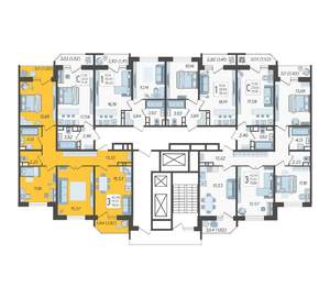 3-к квартира, строящийся дом, 79м2, 22/23 этаж