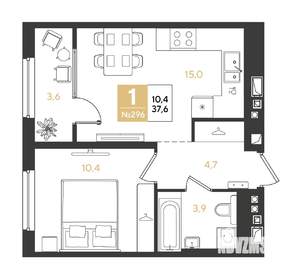 1-к квартира, вторичка, 38м2, 4/9 этаж