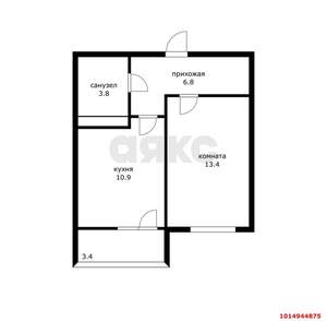 1-к квартира, вторичка, 38м2, 12/16 этаж