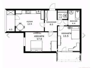 2-к квартира, вторичка, 56м2, 5/21 этаж