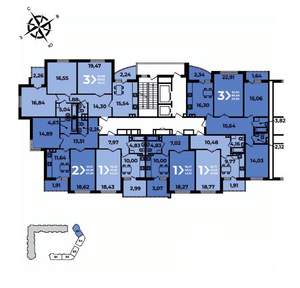 1-к квартира, вторичка, 45м2, 11/19 этаж
