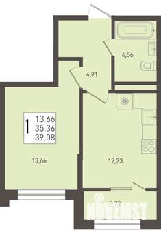 1-к квартира, вторичка, 39м2, 2/8 этаж