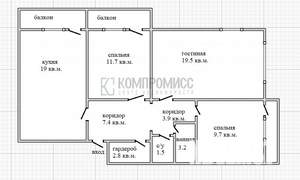 3-к квартира, вторичка, 79м2, 8/16 этаж