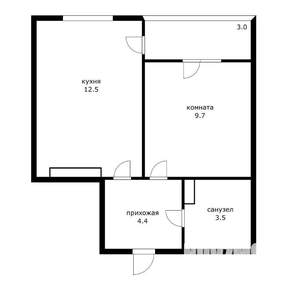 1-к квартира, вторичка, 35м2, 7/17 этаж
