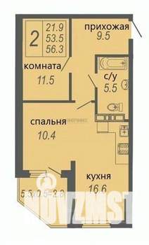 2-к квартира, вторичка, 55м2, 20/24 этаж
