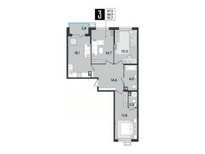 3-к квартира, вторичка, 93м2, 4/9 этаж