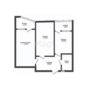 2-к квартира, вторичка, 57м2, 3/22 этаж