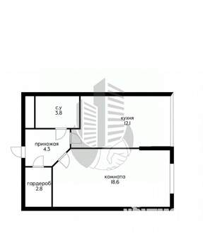 1-к квартира, вторичка, 41м2, 2/9 этаж