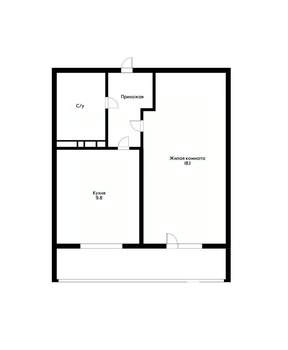 1-к квартира, вторичка, 36м2, 4/12 этаж